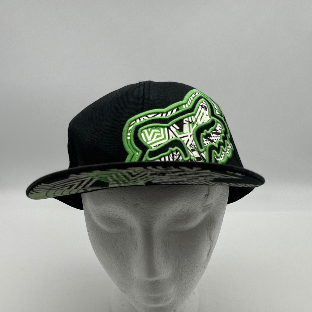 Vintage Fox Racing Venin Limited Edition Hat Mens S/M Black Green Spiderweb Cap